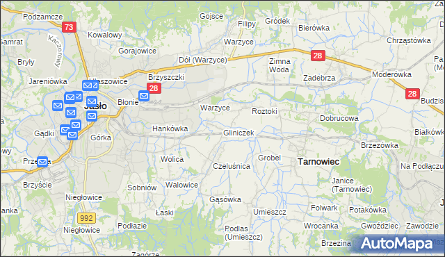 mapa Gliniczek, Gliniczek na mapie Targeo