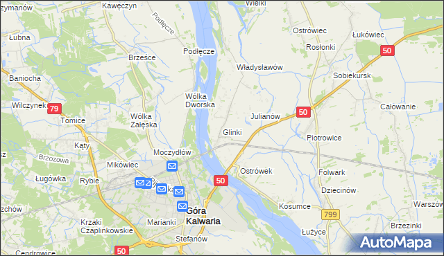 mapa Glinki gmina Karczew, Glinki gmina Karczew na mapie Targeo