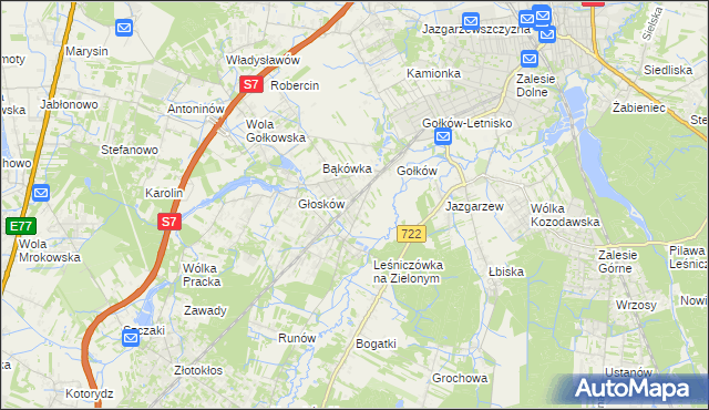 mapa Głosków-Letnisko, Głosków-Letnisko na mapie Targeo