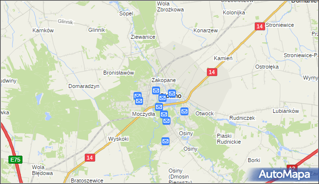 mapa Głowno, Głowno na mapie Targeo