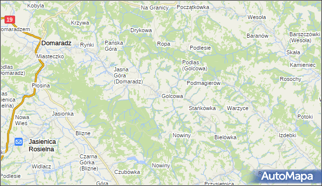 mapa Golcowa, Golcowa na mapie Targeo