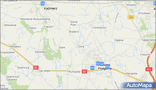 mapa Góra gmina Tarnowo Podgórne, Góra gmina Tarnowo Podgórne na mapie Targeo