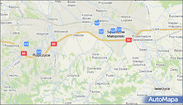 mapa Góra Ropczycka, Góra Ropczycka na mapie Targeo