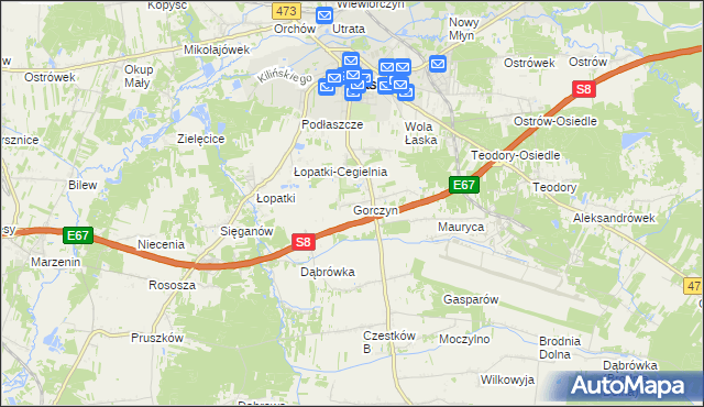 mapa Gorczyn, Gorczyn na mapie Targeo