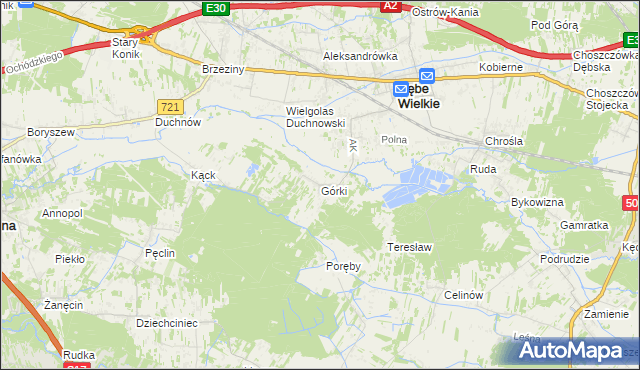 mapa Górki gmina Dębe Wielkie, Górki gmina Dębe Wielkie na mapie Targeo