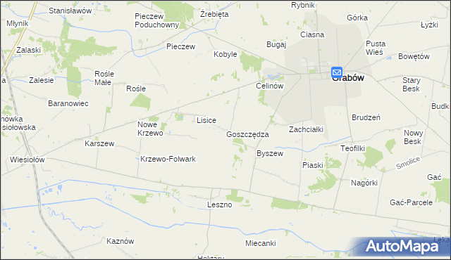 mapa Goszczędza, Goszczędza na mapie Targeo