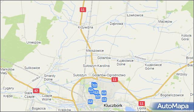 mapa Gotartów, Gotartów na mapie Targeo