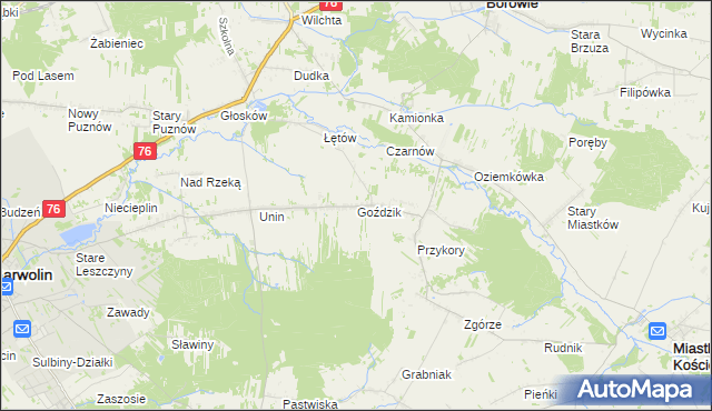 mapa Goździk, Goździk na mapie Targeo