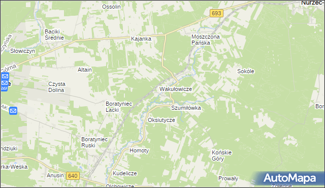 mapa Grabarka gmina Nurzec-Stacja, Grabarka gmina Nurzec-Stacja na mapie Targeo
