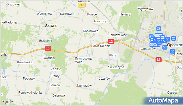 mapa Grążowice, Grążowice na mapie Targeo