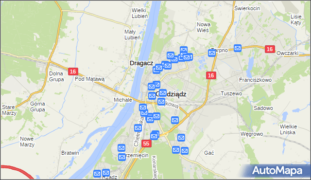 mapa Grudziądza, Grudziądz na mapie Targeo