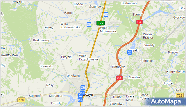 mapa Grzędy gmina Tarczyn, Grzędy gmina Tarczyn na mapie Targeo