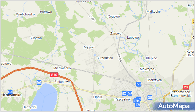 mapa Grzędzice, Grzędzice na mapie Targeo