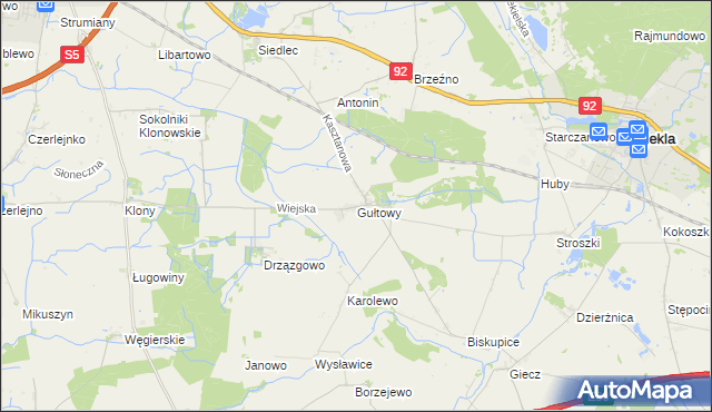 mapa Gułtowy, Gułtowy na mapie Targeo