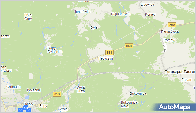 mapa Hedwiżyn, Hedwiżyn na mapie Targeo