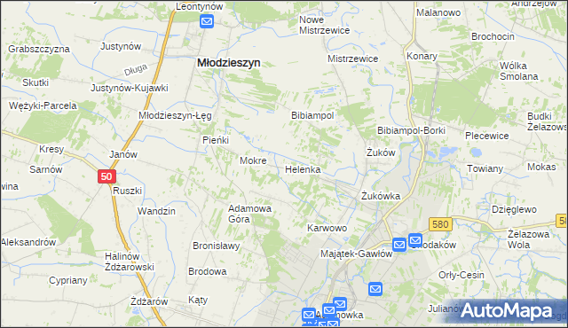 mapa Helenka, Helenka na mapie Targeo