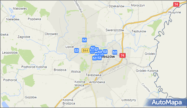 mapa Hrubieszów, Hrubieszów na mapie Targeo