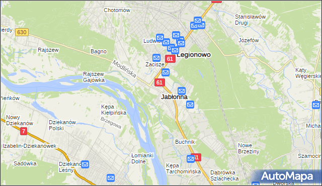 mapa Jabłonna powiat legionowski, Jabłonna powiat legionowski na mapie Targeo