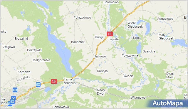 mapa Jajkowo, Jajkowo na mapie Targeo