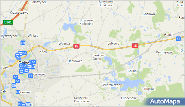 mapa Jankowo Dolne, Jankowo Dolne na mapie Targeo