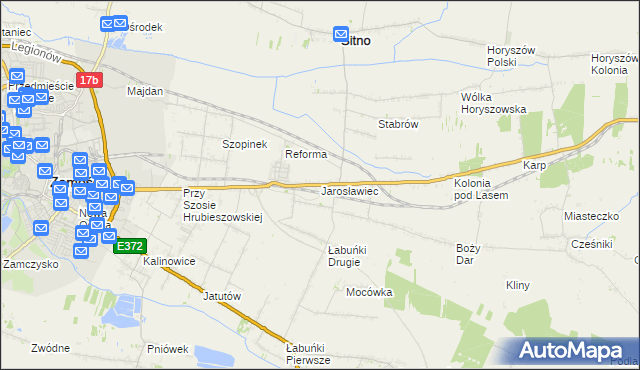 mapa Jarosławiec gmina Sitno, Jarosławiec gmina Sitno na mapie Targeo