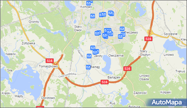 mapa Jaroty, Jaroty na mapie Targeo