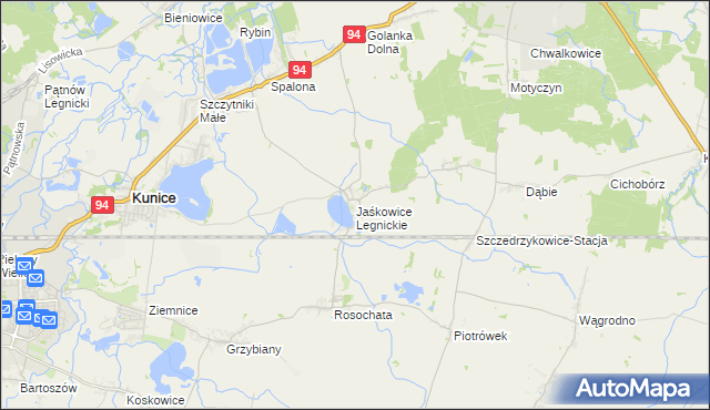 mapa Jaśkowice Legnickie, Jaśkowice Legnickie na mapie Targeo