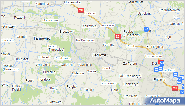 mapa Jedlicze, Jedlicze na mapie Targeo