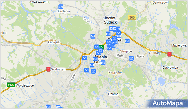 mapa Jelenia Góra, Jelenia Góra na mapie Targeo