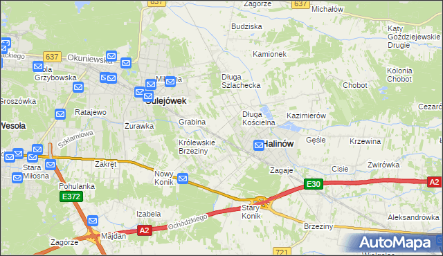 mapa Józefin gmina Halinów, Józefin gmina Halinów na mapie Targeo