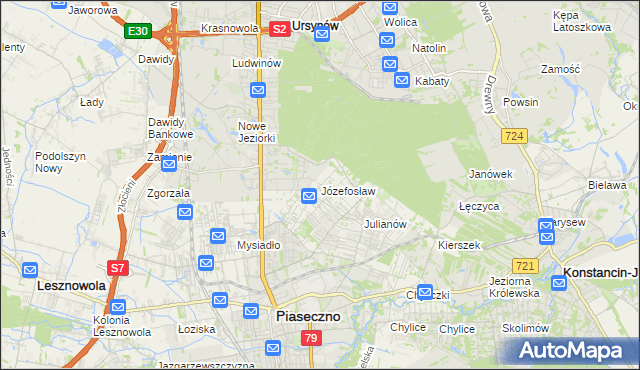 mapa Józefosław, Józefosław na mapie Targeo