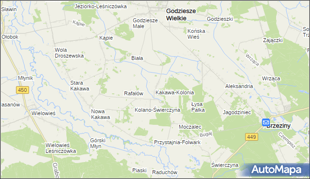 mapa Kakawa-Kolonia, Kakawa-Kolonia na mapie Targeo