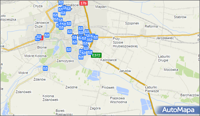 mapa Kalinowice gmina Zamość, Kalinowice gmina Zamość na mapie Targeo