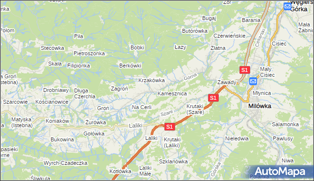 mapa Kamesznica, Kamesznica na mapie Targeo