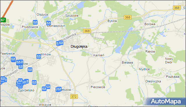 mapa Kamień gmina Długołęka, Kamień gmina Długołęka na mapie Targeo