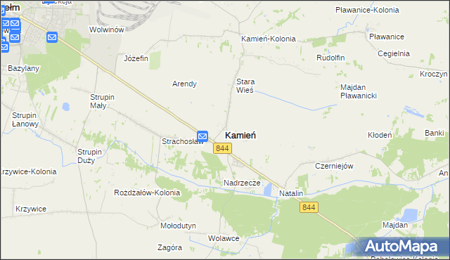 mapa Kamień powiat chełmski, Kamień powiat chełmski na mapie Targeo