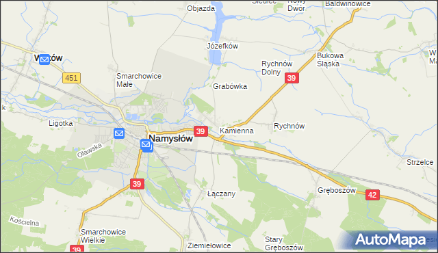mapa Kamienna gmina Namysłów, Kamienna gmina Namysłów na mapie Targeo