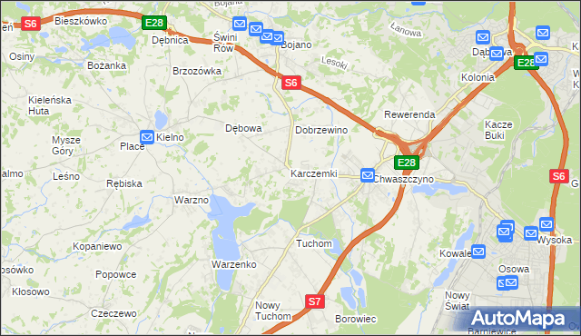 mapa Karczemki gmina Szemud, Karczemki gmina Szemud na mapie Targeo