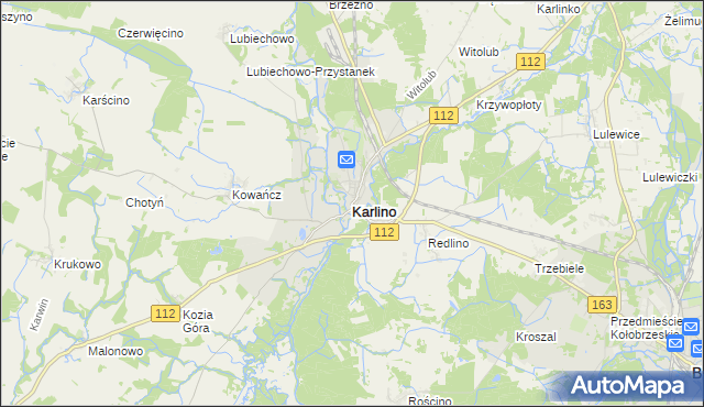 mapa Karlino, Karlino na mapie Targeo