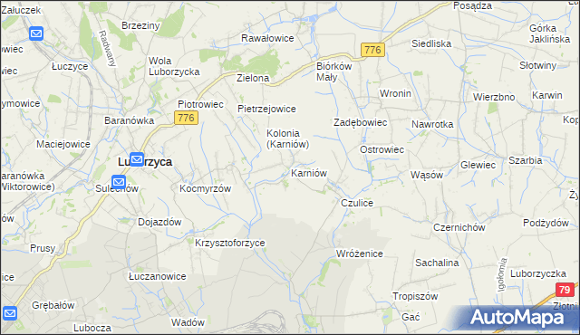 mapa Karniów, Karniów na mapie Targeo