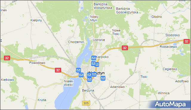 mapa Karpicko, Karpicko na mapie Targeo
