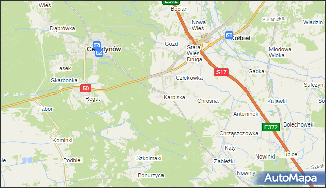 mapa Karpiska, Karpiska na mapie Targeo