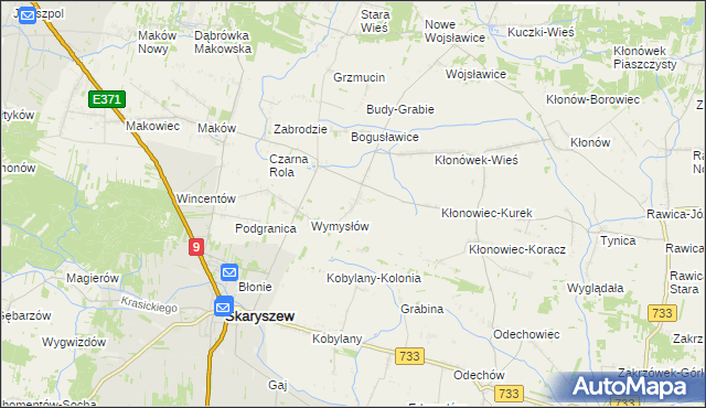 mapa Kazimierówka gmina Skaryszew, Kazimierówka gmina Skaryszew na mapie Targeo