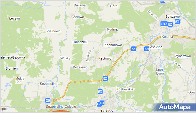 mapa Kębłowo gmina Luzino, Kębłowo gmina Luzino na mapie Targeo