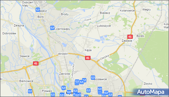 mapa Kępa gmina Łubniany, Kępa gmina Łubniany na mapie Targeo