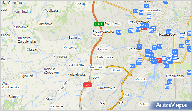 mapa Kielanówka, Kielanówka na mapie Targeo