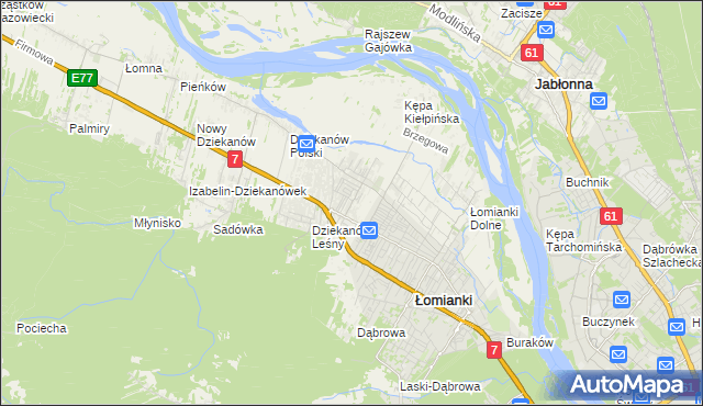 mapa Kiełpin gmina Łomianki, Kiełpin gmina Łomianki na mapie Targeo