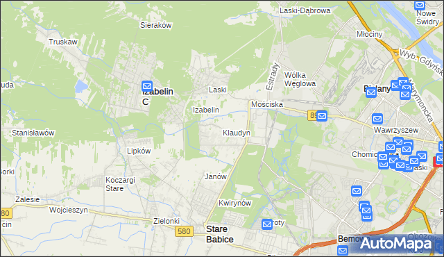 mapa Klaudyn, Klaudyn na mapie Targeo