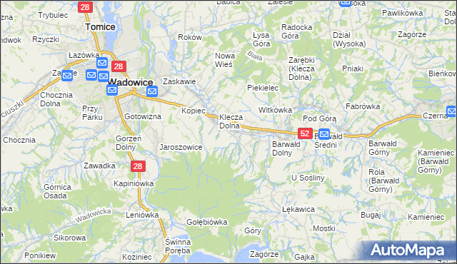 mapa Klecza Górna, Klecza Górna na mapie Targeo