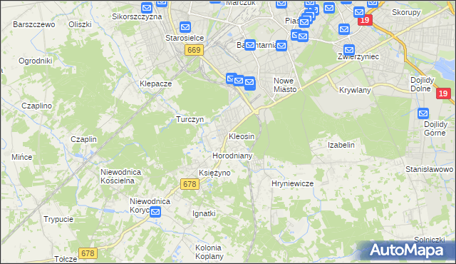 mapa Kleosin, Kleosin na mapie Targeo